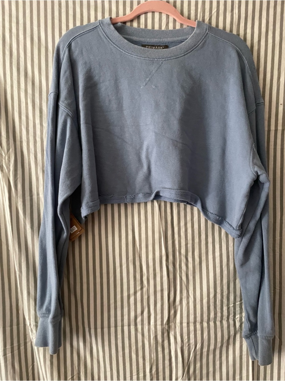 Light Blue Crewneck Sweater Crop Top